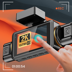 Mini caméra embarquée 4G 4 canaux <span class=keywords><strong>avec</strong></span> écran tactile IPS 3 pouces, 4 objectifs à 180 degrés, vision nocturne, WiFi, enregistrement en boucle, garantie 1 an, couleur noire - Product Image 6