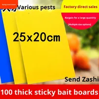 Piège à insectes en plastique double face super adhésif 20x25cm Jaune Rouge & Blanc Lumineux pour Thrips, Aphides, Moucherons, Serres