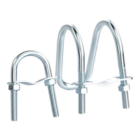 Connecteur de tube croisé à double boulon en U zingué pour la fixation d'échafaudage support de selle de tuyau en acier robuste