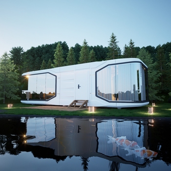 Modern Space Capsule Home with Bathroom and Kitchen Modular Assembly Houses Ready to Ship for Office Building Hotel or Park
