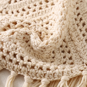 2024 bohème <span class=keywords><strong>Crochet</strong></span> creux tricoté gland bretelles ample col en v court sans manches Style ethnique Sexy femmes <span class=keywords><strong>gilet</strong></span> - Product Image 3
