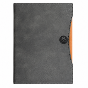 <b>A5</b> PU Leather Notebook Journal Business Executive Planner <b>Diary</b> Curved Flap Round Emblem Closure Bright Blue Cover Pad - Product Image 3