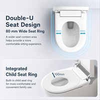 WC intelligent à poser au sol avec réservoir intégré, capteur de pied pour ouverture automatique du couvercle et désodorisation
