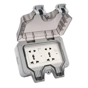 2Way Outdoor Waterproof Outlets with CE IP66 IK08 UK USA EU Germany French Universal Standard Sockets with Protection Cover