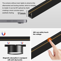 Luces LED de Riel Modernas de Aluminio de 5mm, Personalizables OEM ODM, Atenuables y Ajustables, Temperatura de Color 2700-6500K, para Interiores, Hoteles y Bares