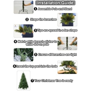 7.5 Feet Spruce Artificial <b>Tree</b> With 550Warm-White <b>LED</b> <b>Light</b> Christmas Decoration Supplies Christmas <b>Trees</b> - Product Image 4