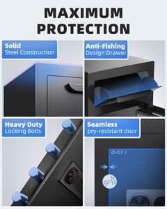 Coffre-fort de sécurité commercial de grande taille en acier allié, biométrique, à <span class=keywords><strong>empreinte</strong></span> digitale, triple verrouillage à 4 points, pour hôtels et banques - Product Image 3