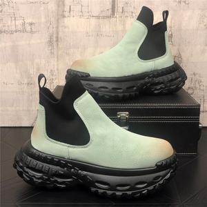 Botas Chelsea de Hombre con Cordones, Suela Gruesa, Plantilla de Goma, Aumento de Altura, Diseño de Una Pieza, Nueva Tendencia de Moda Primavera 2025 - Product Image 5