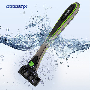 Maquinilla de Afeitar Manual Goodmax Windrunner de 5 Cuchillas, Negra y Verde, Totalmente Lavable, Ligera (39g), para Hombre - Product Image 4