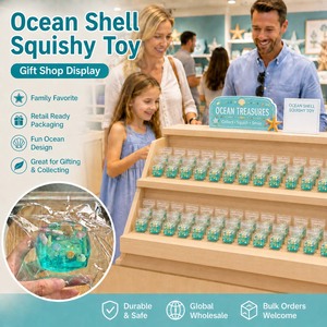 Factory Supply Ocean Shell Glitter Squishy Fidget <b>Toy</b> Transparent Stress Relief Sensory Gel <b>Desk</b> Play Wholesale KL Brand 14+ - Product Image 2