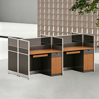 Station de travail à haute cloison ordinateur de bureau en bois travail bureau combiné espaces ouverts meubles de bureau 4in 1 Table de fusion de bureau