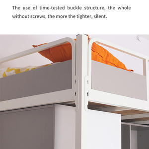 Двухместная кровать-Лофт со столом и шкафом, экономия пространства, кровать-ЛОФТ, каркас, кровать-Лофт для взрослых, для квартиры/отеля - Product Image 6