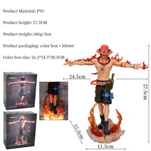 Anime PVC attività Figures-27.5cm Portgas D asso Base luce bella in piedi cartone animato modello di cappello di paglia decorazione modello - Product Image 2