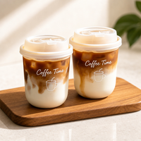 Gobelet en plastique PET en forme de U avec logo personnalisé, matériau de qualité alimentaire, gobelet jetable à fond arrondi pour thé au lait à emporter