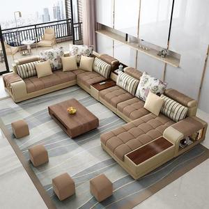 Sofá Esquinero en Forma de L de 7 Plazas, Diseño Moderno 2026, con Mesa Lateral USB y Estantería, Sofá con Altavoces - Product Image 4