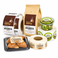 Autocollants de scellement des bords résistants à l'huile personnalisables, étiquettes d'emballage alimentaire imprimées en couleur