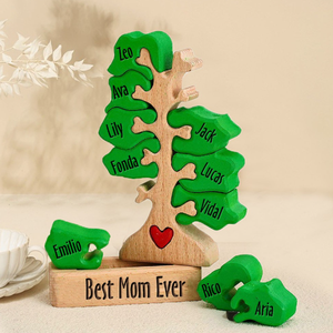 Mẹ ngày của món quà gia đình gỗ tay cây laser cắt cây Câu Đố gỗ gia đình gỗ cây - Product Image 4
