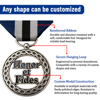 Medallas de Mérito Personalizadas, Medallones de Honor, Premios por Logros, Medallas Grabadas en 3D de Aleación de Zinc, Símbolos de Reconocimiento para Ceremonias, Gran Venta para Equipos
