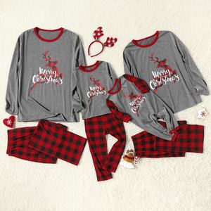 Piyama Natal Keluarga Motif Rusa Lengan Panjang dan Celana Set 2 Potong - Product Image 2