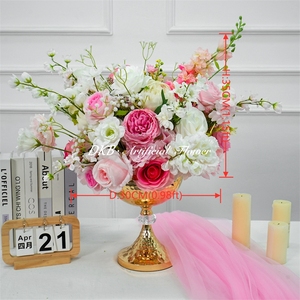 ลูกบอลดอกไม้ประดิษฐ์สีชมพูปรับแต่งได้ ดีไซน์ใหม่สำหรับตกแต่งงานแต่งงาน งานคริสต์มาส และงานอีเว้นท์ต่างๆ - Product Image 3
