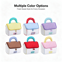 Grande trousse de toilette en forme de maison, jolie petite trousse de maquillage en toile avec fermeture éclair, trousse de toilette portable pour les voyages