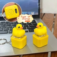 Porte-clés anti-stress mignon avec lumière LED et son, jouet rechargeable, mini-gadget de bureau pour enfants et adultes