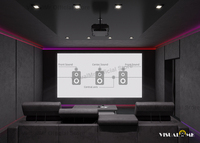 Écran de projection VisualMr Sound Acoustic Transparent Ambient Light Rejecting 170 pouces perforé gris argenté 1 cm en alliage d'aluminium