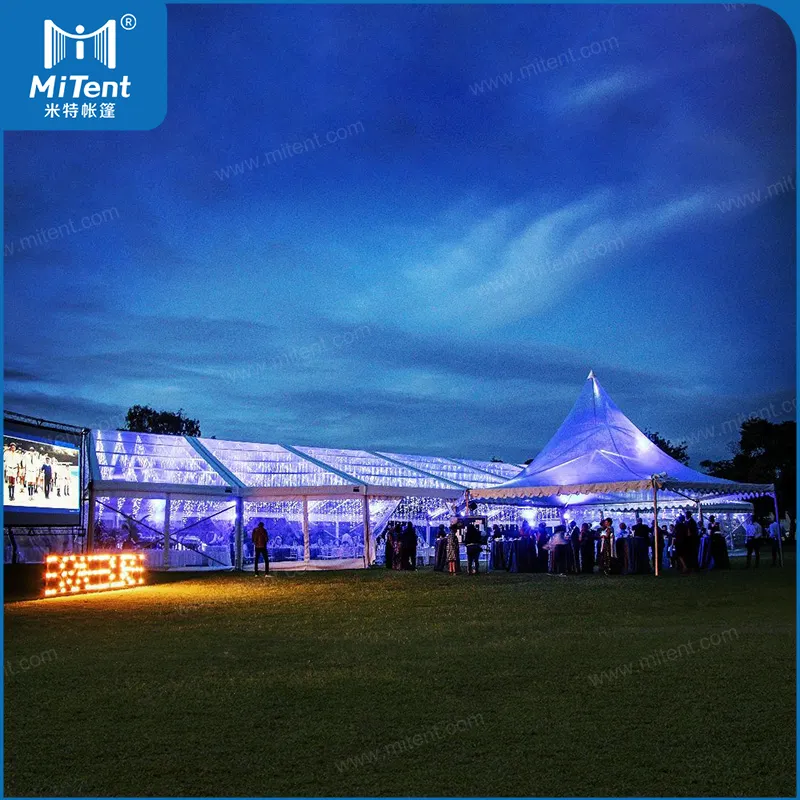 Алюминиевая Коммерческая палатка с прозрачной крышей, рекламная палатка с осветительным декором
