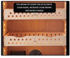 NE-174 Panel táctil preciso Humidor de cigarros Control de temperatura Puerta de vidrio antivaho Gabinete de cigarros con luz Led naranja - Product Image 2