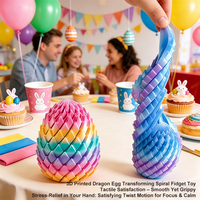 Jouet anti-stress spirale transformable en forme d'œuf de dragon imprimé en 3D pour enfants et adultes, cadeau éducatif STEM