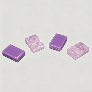 Fichas de Mahjong de Resina Color Lavanda Púrpura, Estilo Americano, con Diseño Estético de Perlas - Product Image 5