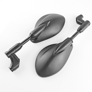 Espejo retrovisor para motocicleta Qiangye, forma ovalada negra Universal para bicicletas eléctricas, scooters, protección de seguridad para motocicletas - Product Image 2