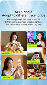 Lumière de photographie portable magnétique extensible pour téléphone avec miroir pliable 2-<span class=keywords><strong>en</strong></span>-1, lumière selfie qui se transforme <span class=keywords><strong>en</strong></span> support - Product Image 6