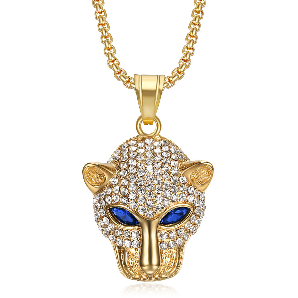 ดวงตาสีฟ้าจี้เดี่ยวสีทอง