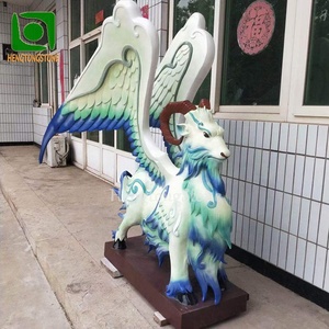 Fibra de vidrio chino antiguo <span class=keywords><strong>Bai</strong></span> <span class=keywords><strong>Ze</strong></span> escultura resina Animal estatua - Product Image 4