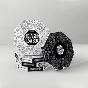 عبوة مخصصة مموجة وصديقة للمشروبات الجاهزة والتوصيل متينة وقابلة للتخصيص لحلول تغليف البيتزا - Product Image 1