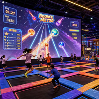 Jeu de trampoline interactif hexagonal InteraGame, jeu multijoueur à détection de mouvement, arcade de saut avec écran HD pour aire de jeux intérieure
