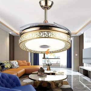 Quạt trần LED 42 inch tích hợp đèn, loa âm thanh không nhìn thấy, điều khiển bằng ứng dụng, động cơ DC, phát nhạc, dùng cho phòng ăn, phòng khách, phòng ngủ, nguồn sáng LED - Product Image 6
