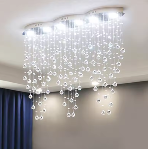 Luxury Crystal Ball Ceiling Light Led Modern Optic Spiral Raindrop <b>Large</b> Crystal Chandeliers - Product Image 4