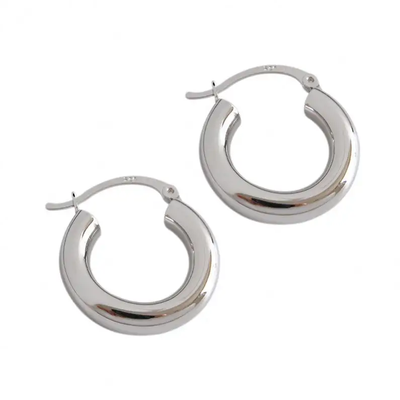 Женские серьги-кольца, 925 из серебра 18 карат