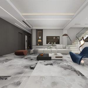 Piastrelle in Gres Porcellanato Effetto Marmo Grigio con Venature Dinamiche, Antiscivolo e Antibatteriche, Lucide 600x1200mm per Bagno e Soggiorno - Product Image 4