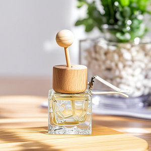 Custom Clear <b>Empty</b> Perfume Glass <b>Bottle</b> 6ml 8ml10ml 12ml Irregular Shape Car Glass Perfume <b>Bottle</b> with Wooden Lid for Home Decor - Product Image 5