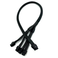 Cable de Extensión PCI-e 5.0 para GPU, 16 Pines (12+4) 12VHPWR Macho, PCIE 5.0 4x6 Pines Macho, Cable con Funda de PVC de 16AWG, 3A, Carga Rápida para Computadora