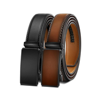 Ceinture à cliquet personnalisable classique décontractée de 4.45 cm en cuir facile à cliquer ceinture pour hommes en cuir véritable