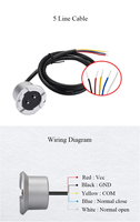 Détecteur de fuite d'eau filaire en alliage d'aluminium et ABS, capteur de fuite d'eau avec sortie NO, câble 5 conducteurs DC12V 24V, alarme de fuite au sol USB Type NO/NC