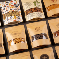 Bolsa de Papel Kraft Doypack Compostable con Cierre, Biodegradable, Ecológica, Personalizada, para Envasado de Alimentos, Dulces y Snacks