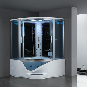 Baignoire à remous autoportante pour 2 personnes, baignoire de massage, cabine de <span class=keywords><strong>bain</strong></span> à vapeur, cabine rectangulaire en verre trempé, salle de douche à vapeur - Product Image 2