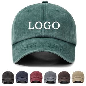 หมวกแก๊ป Gorras ลดราคาพิเศษ สั่งทำโลโก้ได้ ปรับขนาดได้ สไตล์วินเทจย้อนยุค ผ้าฝ้ายปักลาย หมวกเบสบอลแบบฟอกสีสไตล์ Distressed Wash Acid สำหรับเล่นกีฬาและทั่วไป - Product Image 1