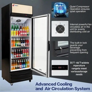 Réfrigérateurs Verticaux Commerciaux de Haute Qualité, Armoires à Boissons avec Éclairage, Vitrines Réfrigérées à Refroidissement par Air avec Lumières - Product Image 2