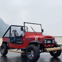 Jeep à essence ZHENDA Willys 150CC, buggy tout-terrain à quatre roues, UTV CE, 4 sièges en cuir souple, peinture 3K, frein à main hydraulique pour adultes